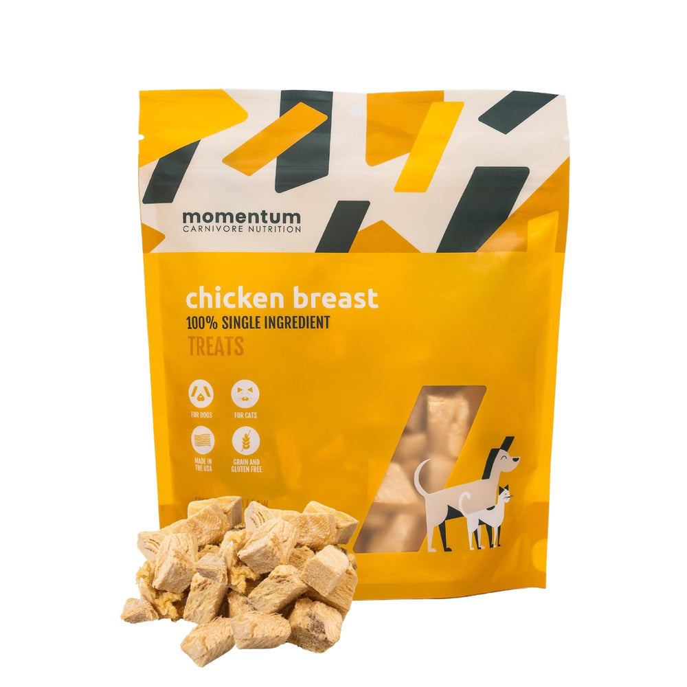 Momentum Carnivore Nutrition freeze-dried chicken breast dog treats pack 3oz for lean protein