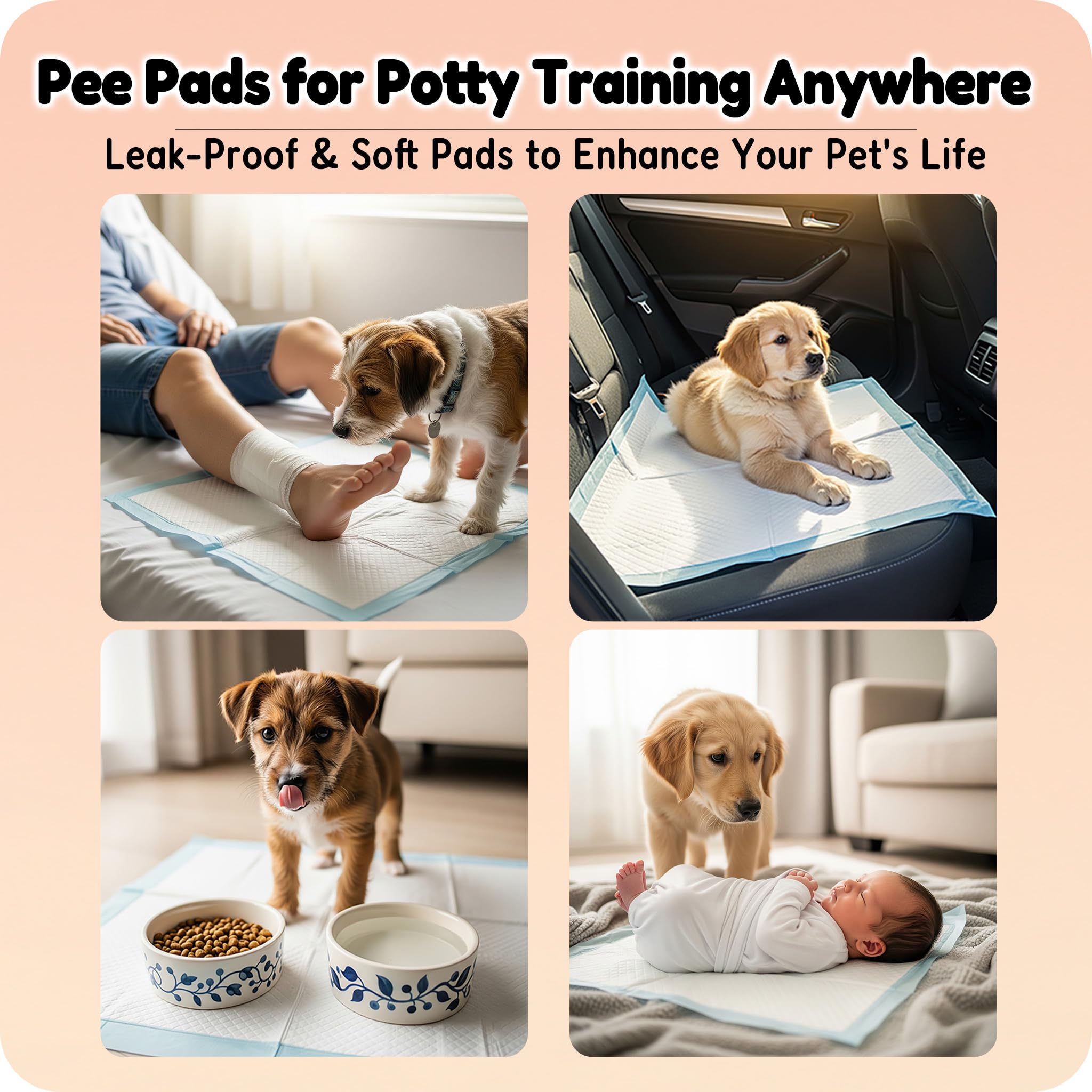 MoMoCo puppy pads bulk storage ensures fewer changes and convenient home use