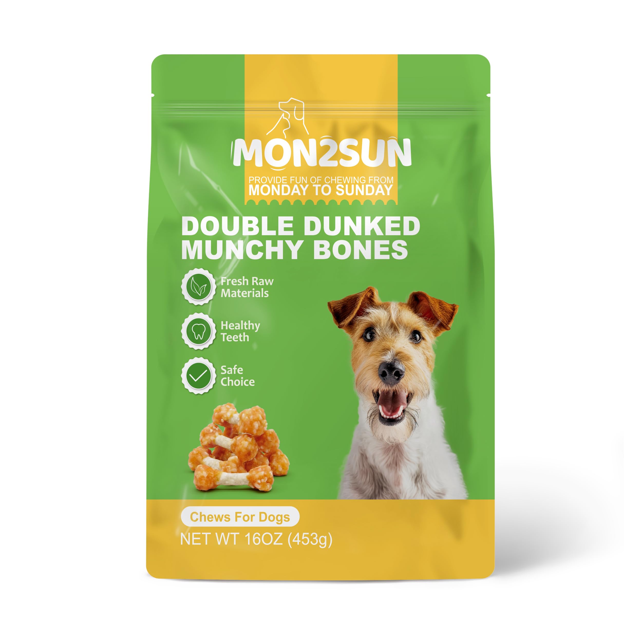 MON2SUN 2.5-inch dumbbell chew, sized for toy breeds.