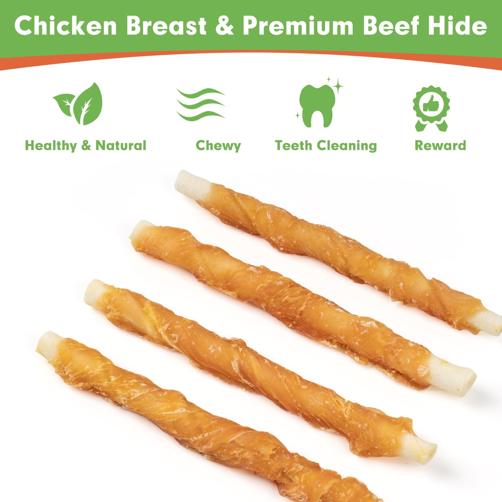 MON2SUN 5-inch rawhide twist during playful chews for small dogs