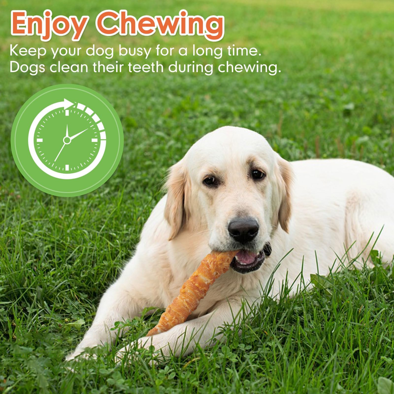 MON2SUN 9-inch length treats ideal for extended chew sessions.