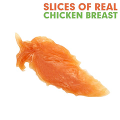 MON2SUN chicken jerky breast strips closeup shows lean texture ideal for training.