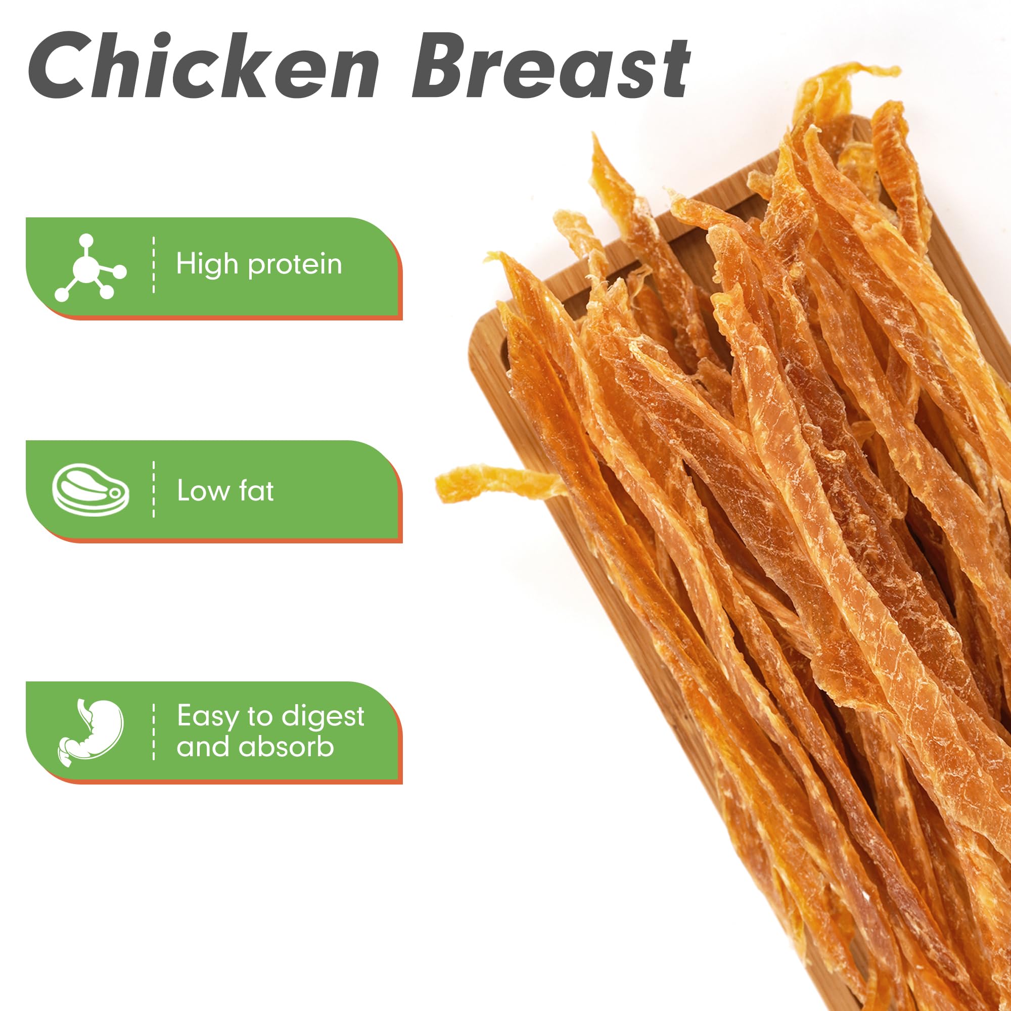 MON2SUN chicken jerky small-dog bag open highlights grain-free, easy-to-digest rewards