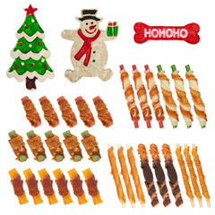 MON2SUN Christmas bone chew delivers satisfying crunch for interactive dog chewing.