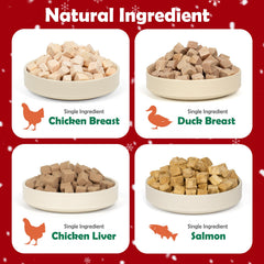 MON2SUN closeup of chicken flavor treats—protein-rich bite for training