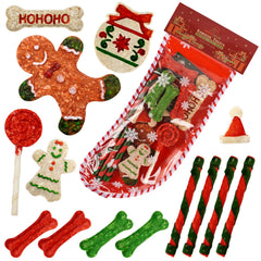 MON2SUN Christmas dog rawhide treats 14-count stocking designed for small dogs and festive chew time