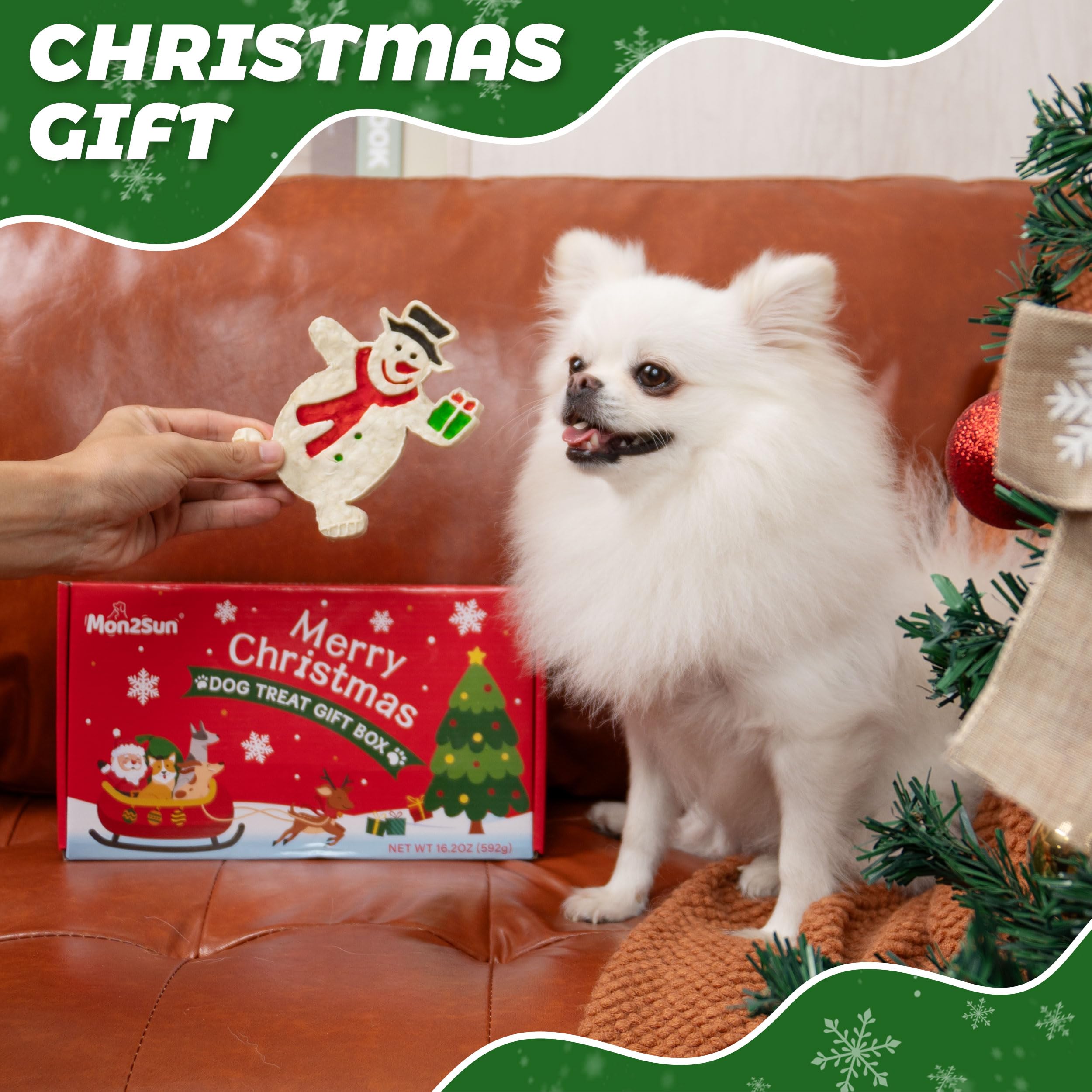 MON2SUN Christmas snowman chew offers playful holiday flavor and bite-sized treat option.