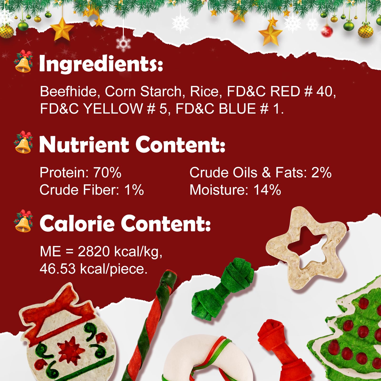 MON2SUN mini bones in holiday assortment, perfect bite-sized chews for small breeds