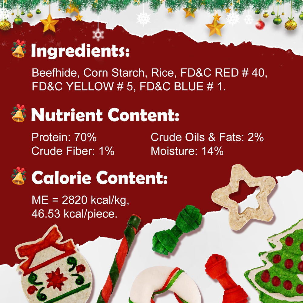 MON2SUN mini bones in holiday assortment, perfect bite-sized chews for small breeds