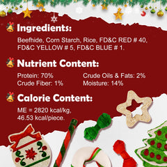 MON2SUN mini bones in holiday assortment, perfect bite-sized chews for small breeds