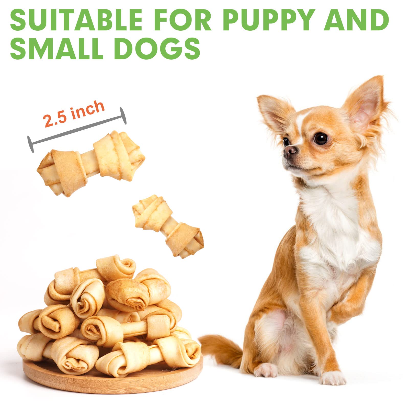 MON2SUN dog rawhide knot bones no artificial colors for a natural chew