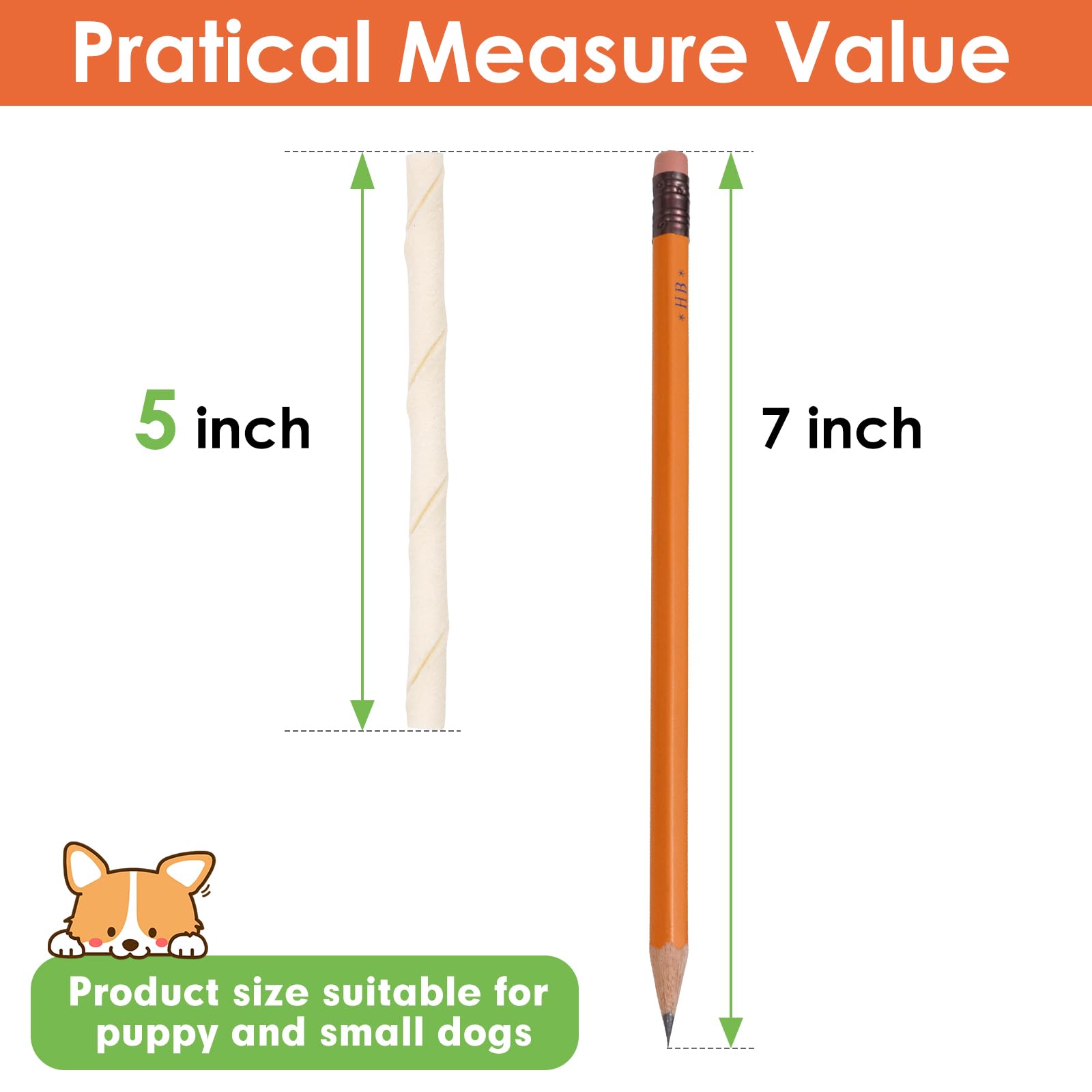 MON2SUN dog rawhide twist-stick 5-inch image emphasizing safe chewing for small dogs