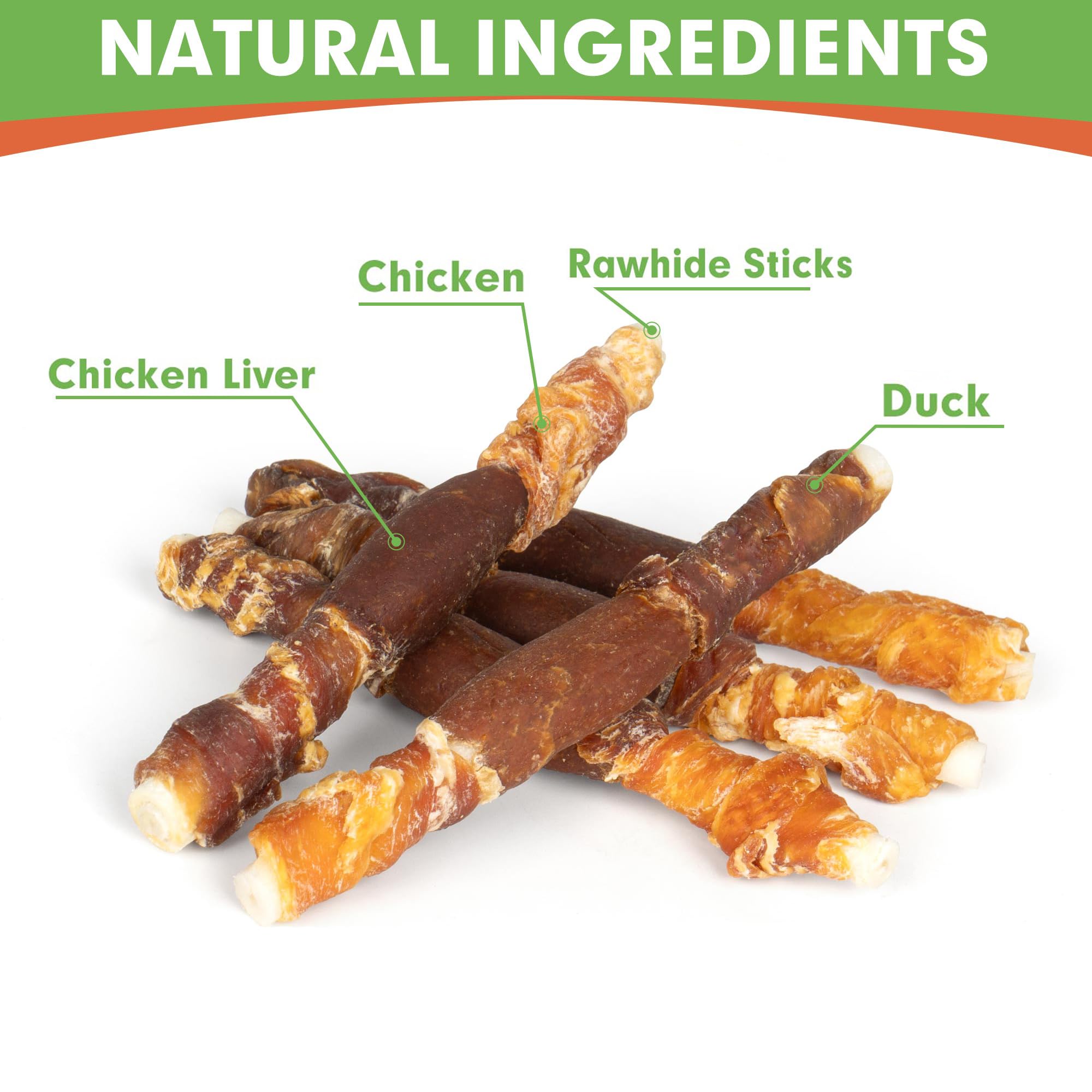MON2SUN dog treats 5inch chew stick closeup highlighting flavor variety