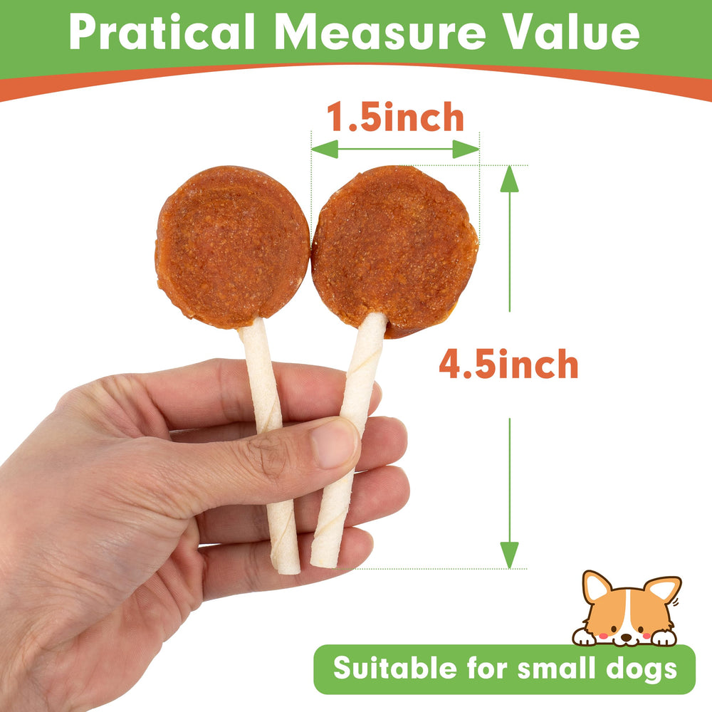 MON2SUN Lollipop rawhide-twist closeup highlights chew texture ideal for small dogs.