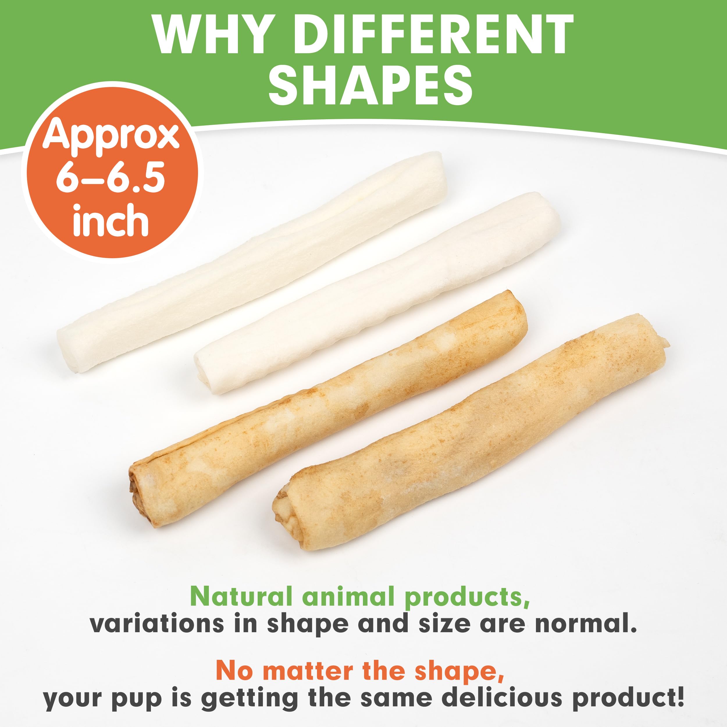 MON2SUN quality-control label on rawhide rolls—reassuring safety