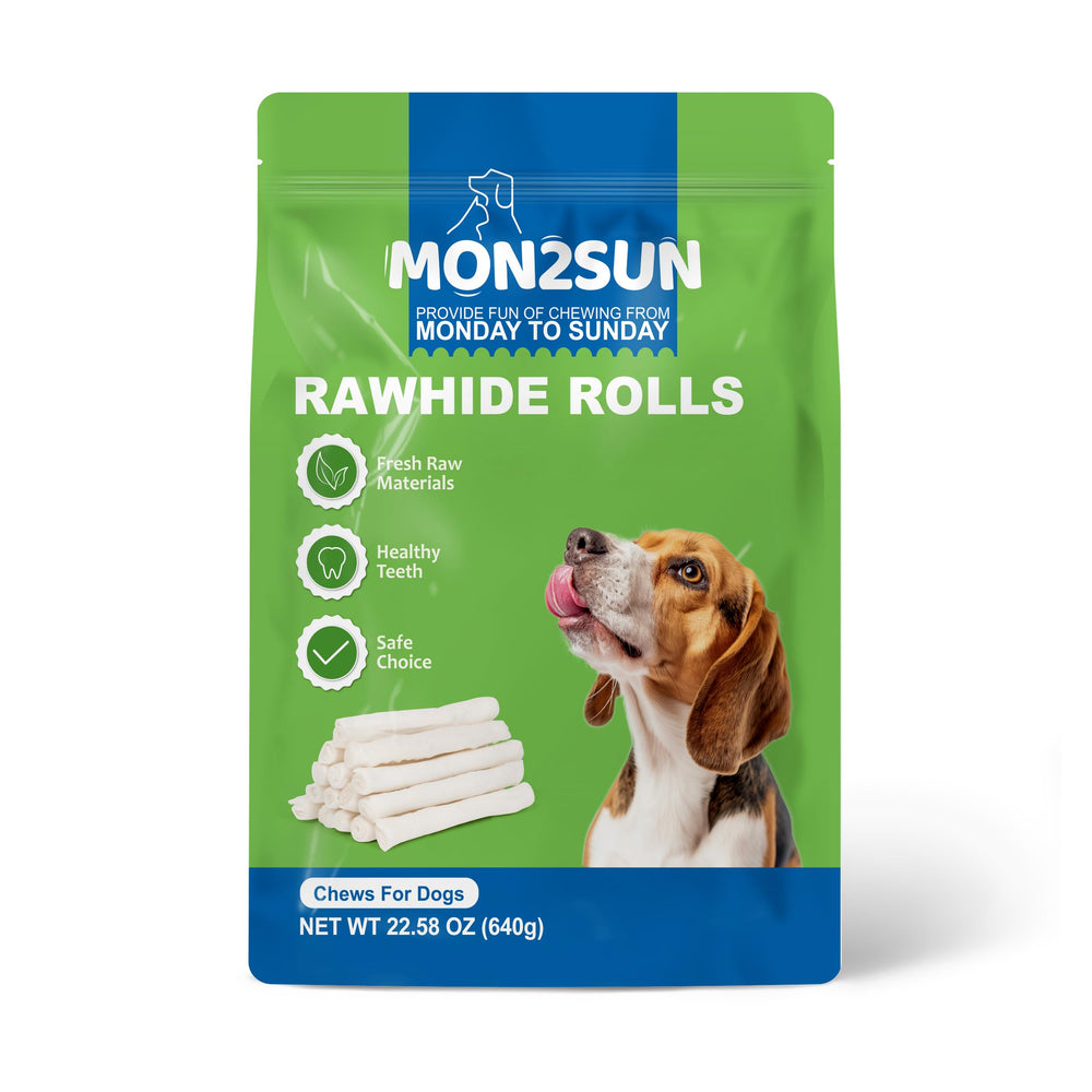 MON2SUN rawhide rolls image highlighting dental-support chew