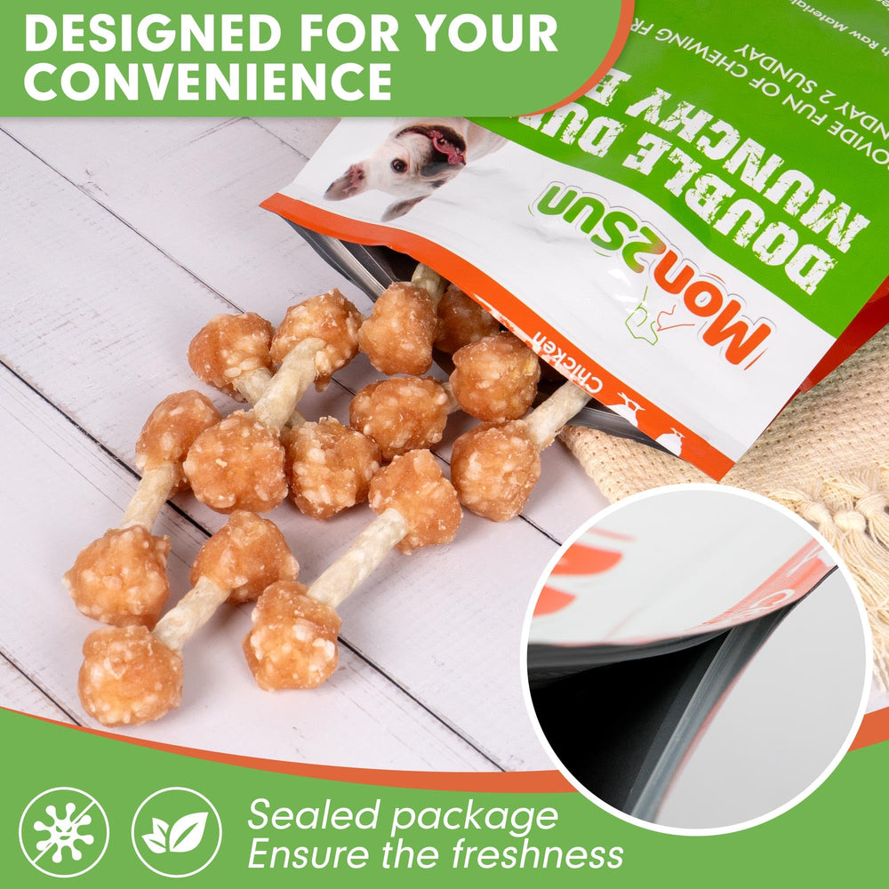 MON2SUN resealable pouch, keeps treats fresh and odor contained.