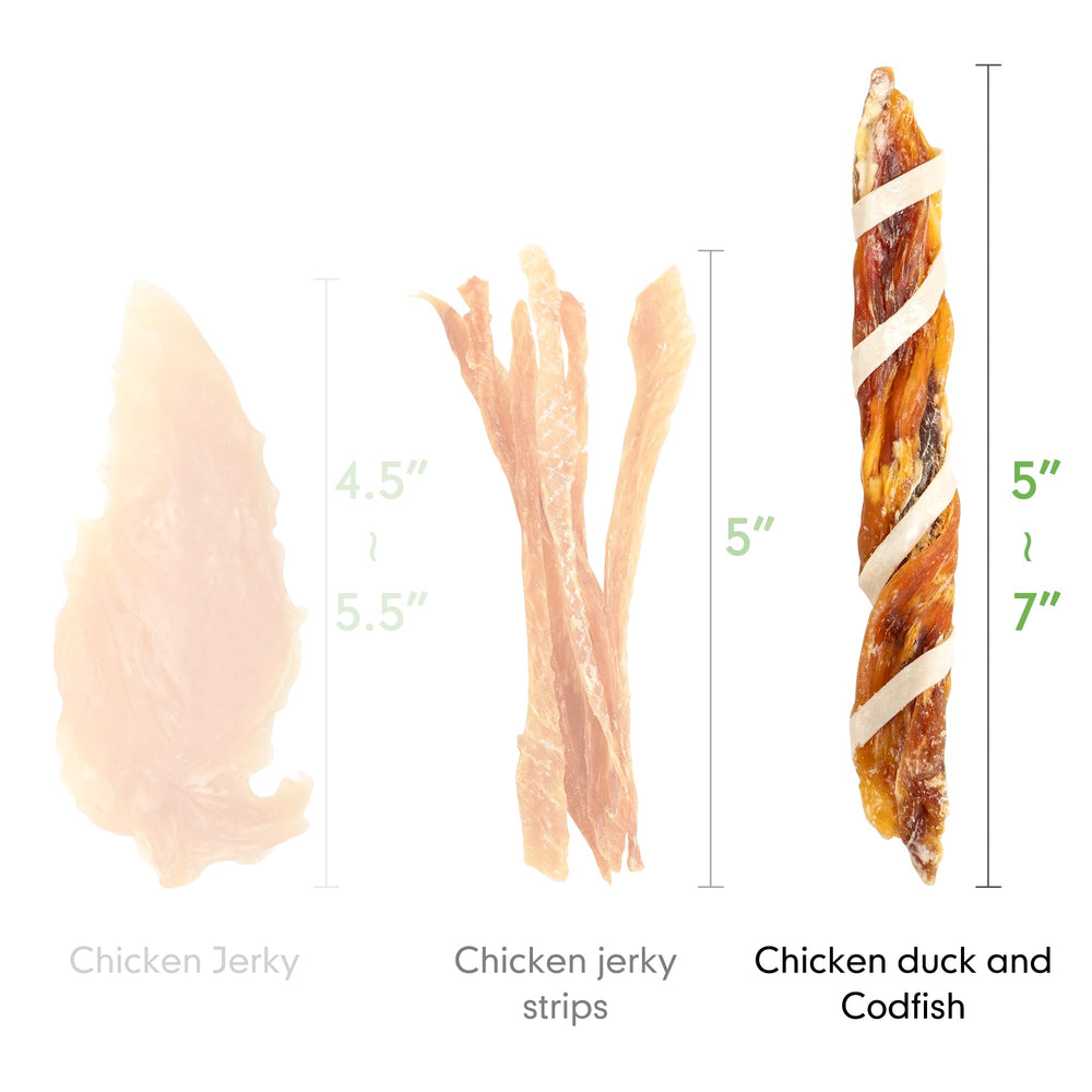 MON2SUN triple flavor jerky twist pack 10.58 oz, offering 15 treats for steady reward options