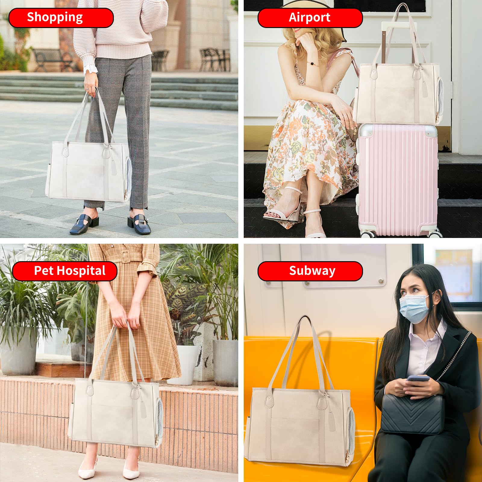 Monanller airline-approved carrier with breathable mesh for travel comfort