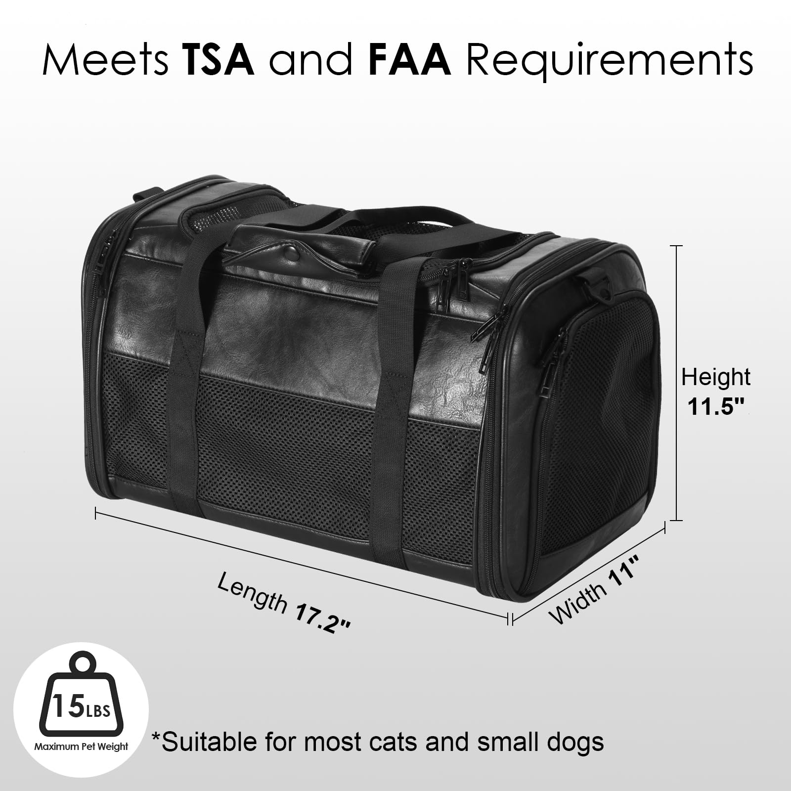 Monanller airline-approved pet carrier bag for smooth flights and trips.