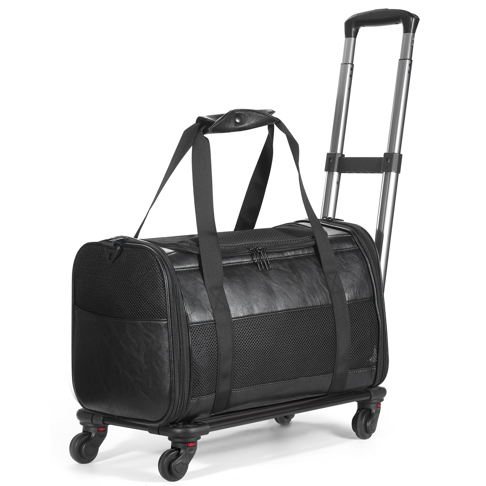 Monanller airline-approved pet carrier with wheels for smooth airport navigation