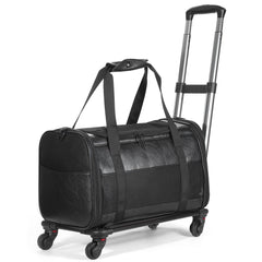 Monanller airline-approved pet carrier with wheels for smooth airport navigation