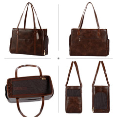 Monanller airline-approved pet carrier with mesh panels for breathable travel.
