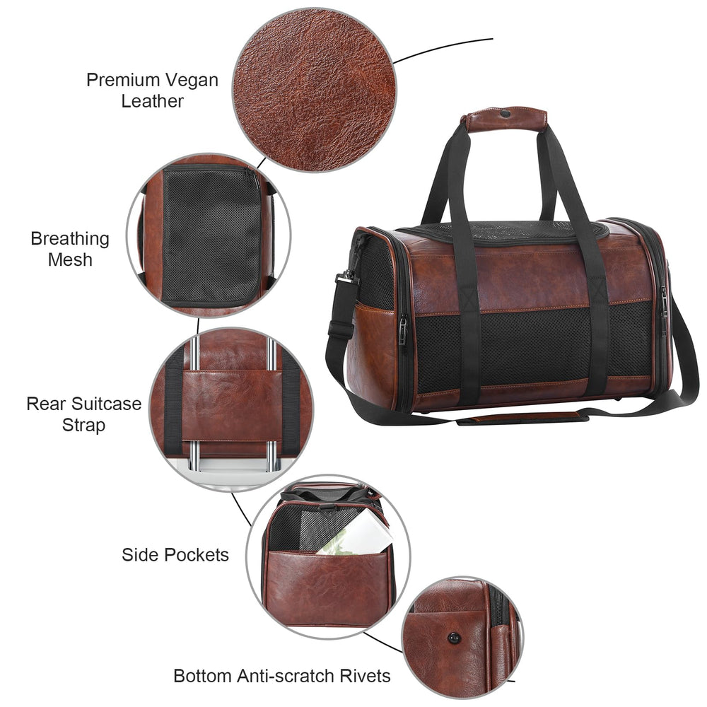 Monanller breathable mesh panels all-sides provide ventilation and pet visibility during travel