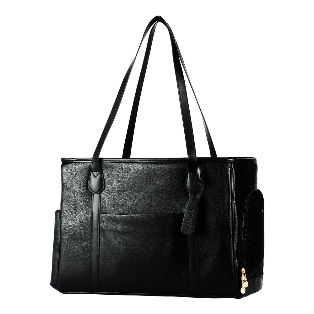 Monanller dog purse carrier front view highlights portable style for daily outings.