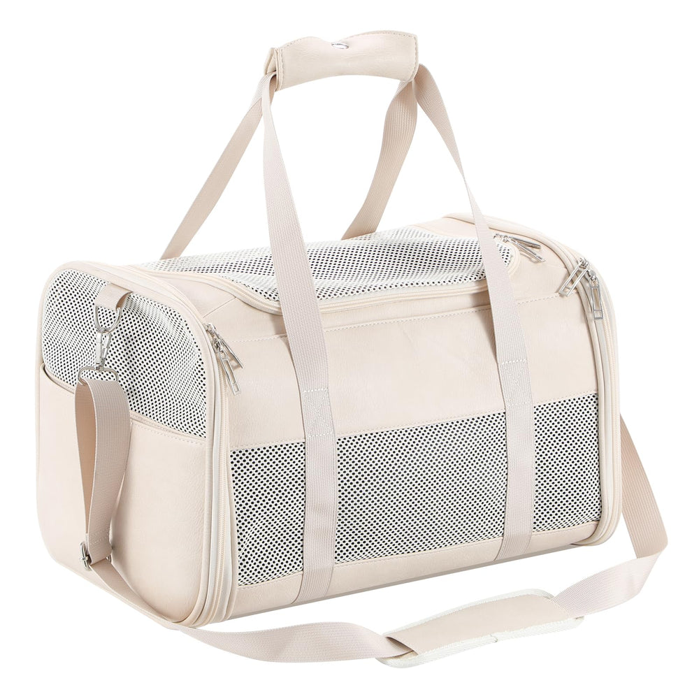 Monanller fashion leather dog carrier under-seat travel and style