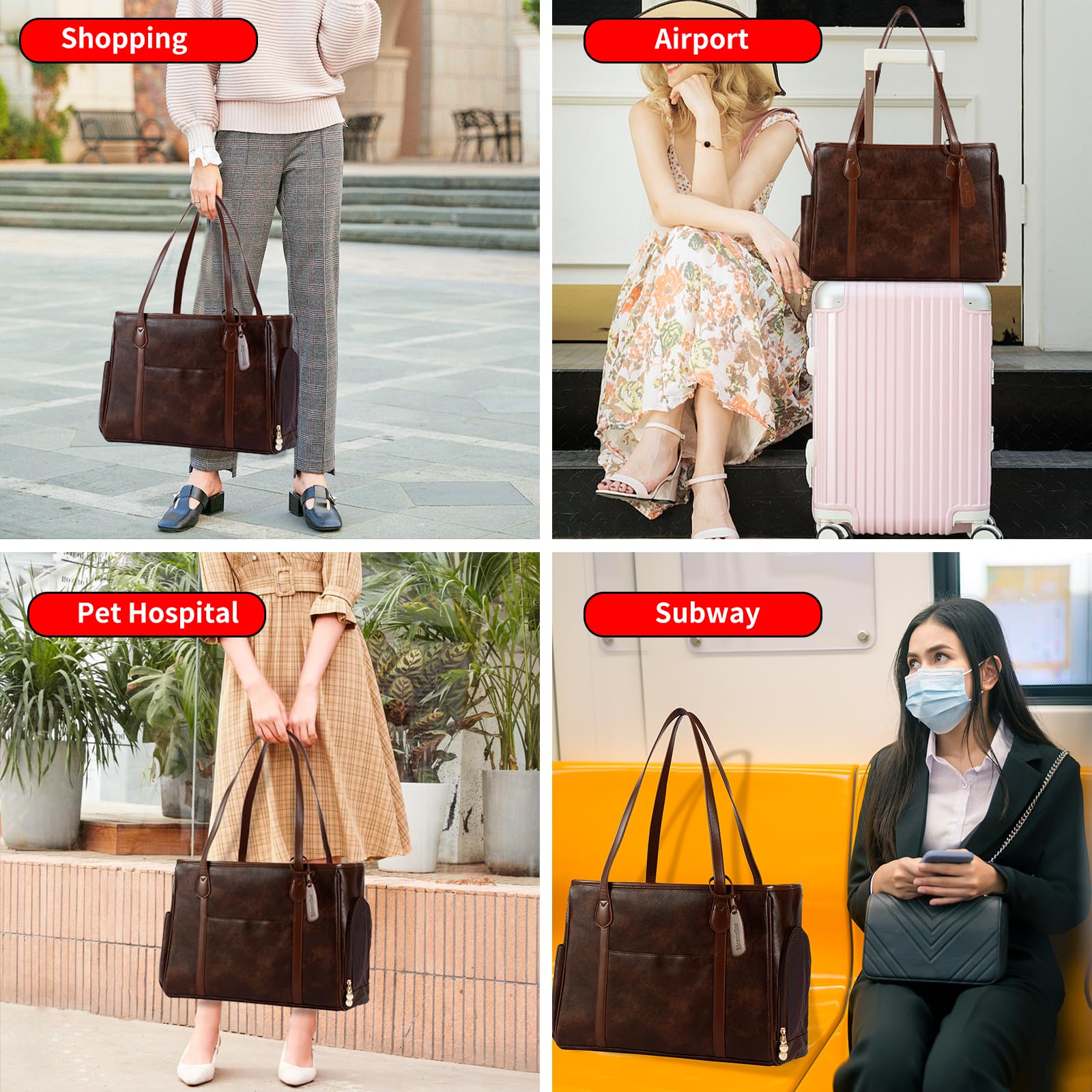 Monanller pet tote bag in-use opening for convenient travel access.