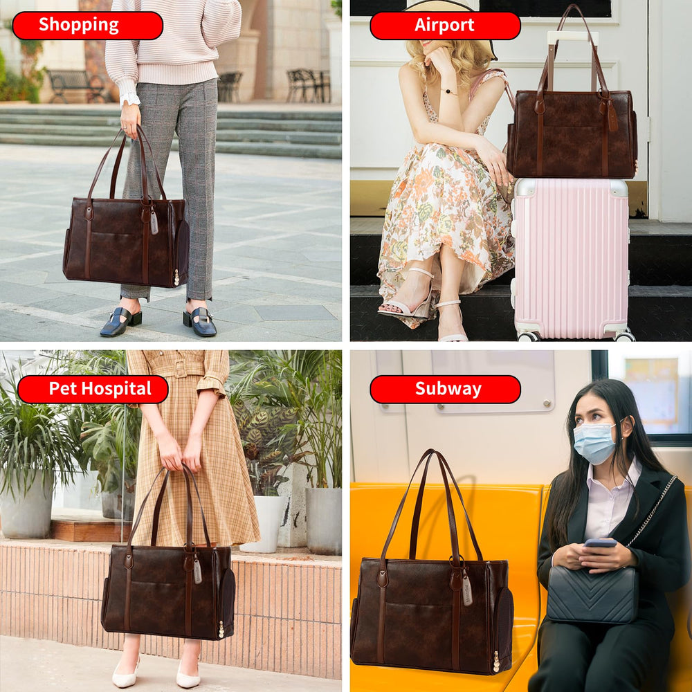 Monanller pet tote bag in-use opening for convenient travel access.