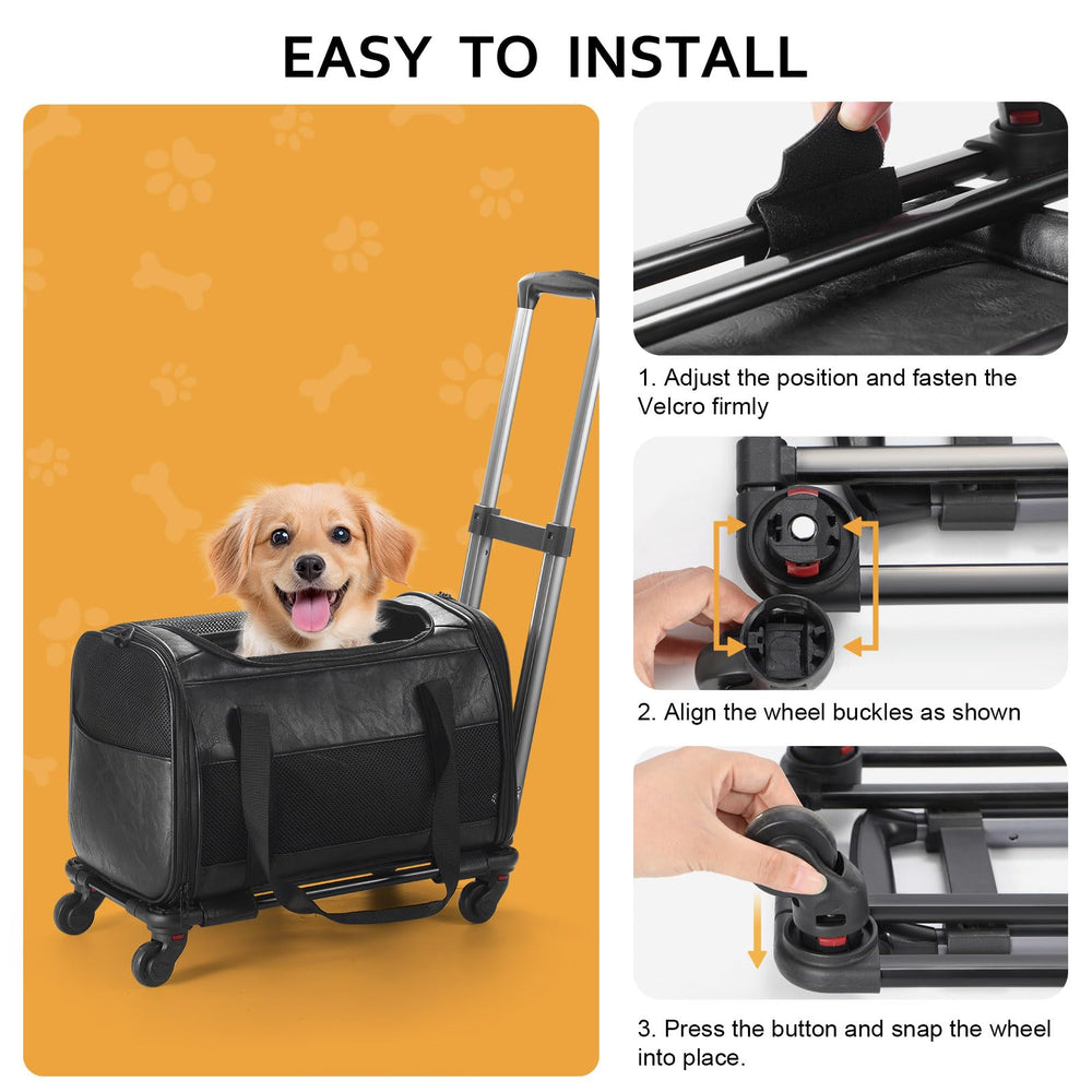 Monanller premium vegan leather pet carrier showcases durability and water resistance