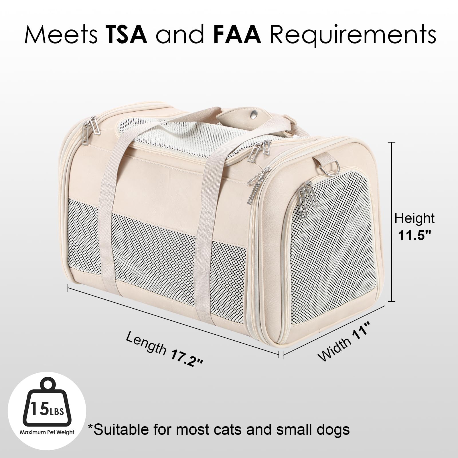 Monanller soft-sided pet bag with breathable mesh supports calm travel