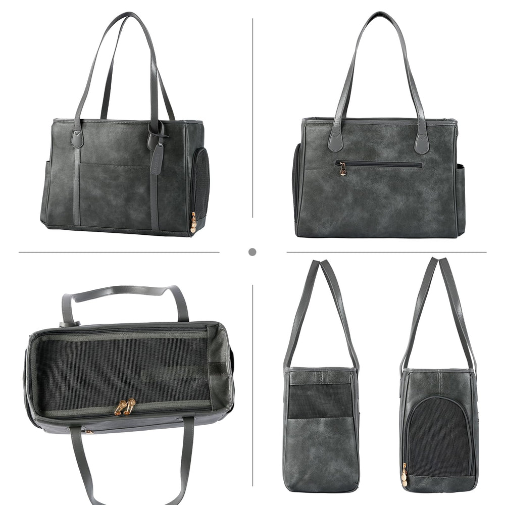 Monanller stylish dog purse carrier interior reveals soft, secure space for tiny pets