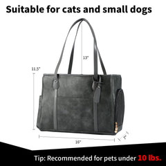 Monanller stylish dog purse carrier side view shows portable, comfortable travel option