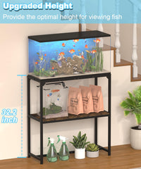 Mondazie two-tier storage shelves keep tanks, tools, and supplies neatly organized