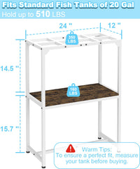 Mondazie 20-gallon stand side view highlights sleek white finish and stability