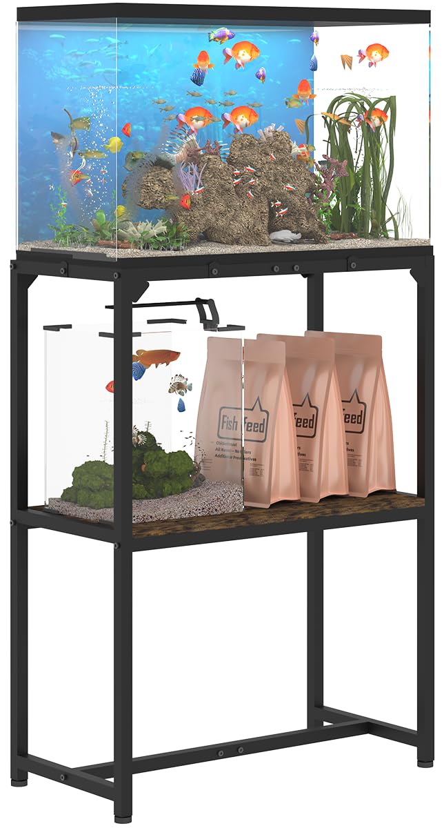 Mondazie 20gal fish tank stand top view highlighting reinforced cross-frame for stability.
