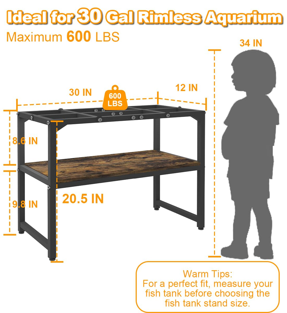 Mondazie aquarium stand side view highlights robust construction for long-lasting support