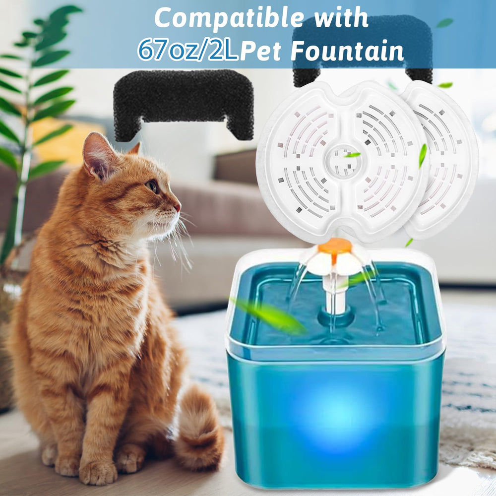 Monsin 67oz plastic cat fountain highlights lightweight setup for easy hydration