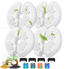 Monsin cat fountain filter pack open shows eight replacement filters for cleaner water