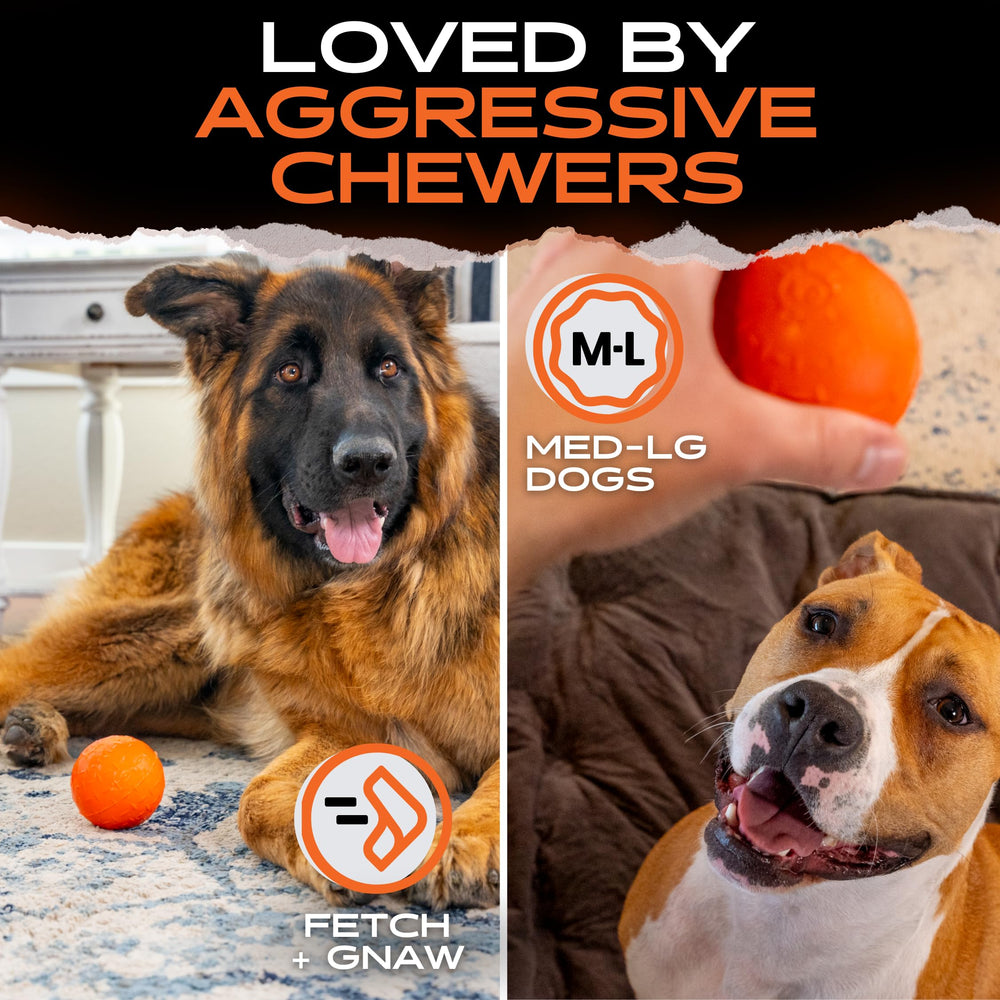 Monster K9 Beast Ball uses non-toxic natural rubber for safe chewing.