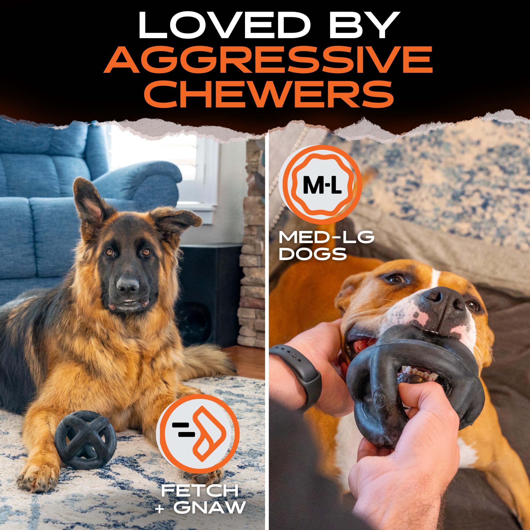 Monster K9 Indestructible Ball made in USA with natural rubber.