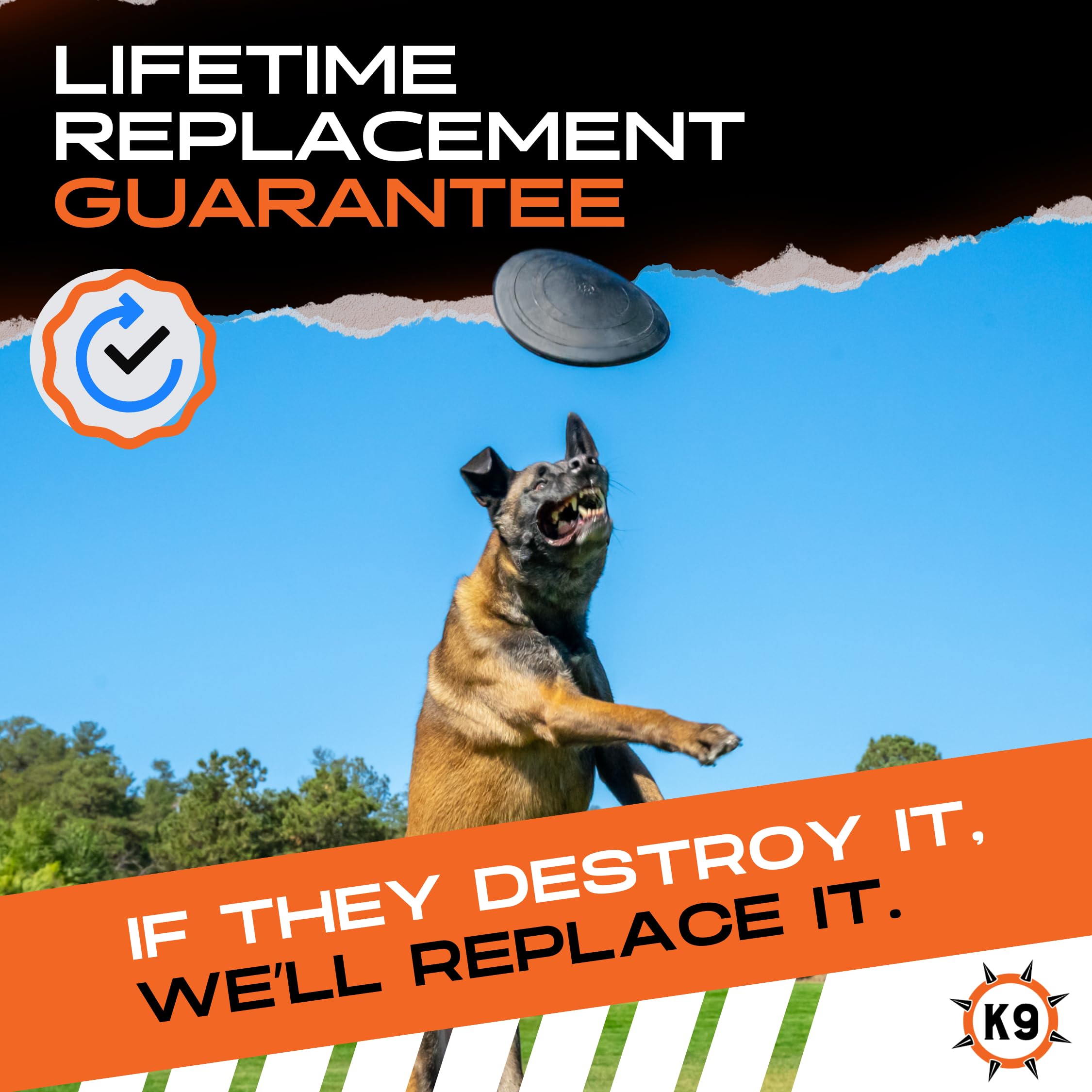 Monster K9 Indestructible Flying Disc safe natural rubber for outdoor use
