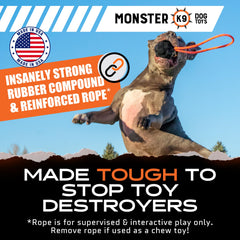 Monster K9 XL Dog Ball texture closeup reveals puncture-resistant rubber.