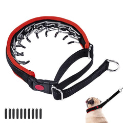 Monstoyo M Red heavy-duty collar buckle shown for secure training and daily walks