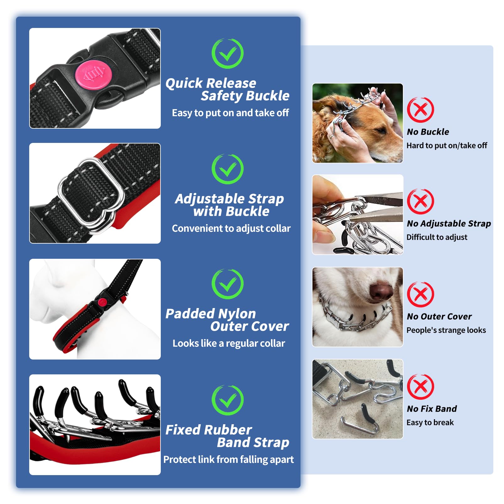 Monstoyo M Red stainless-steel-links detail emphasizes durability for strong dogs