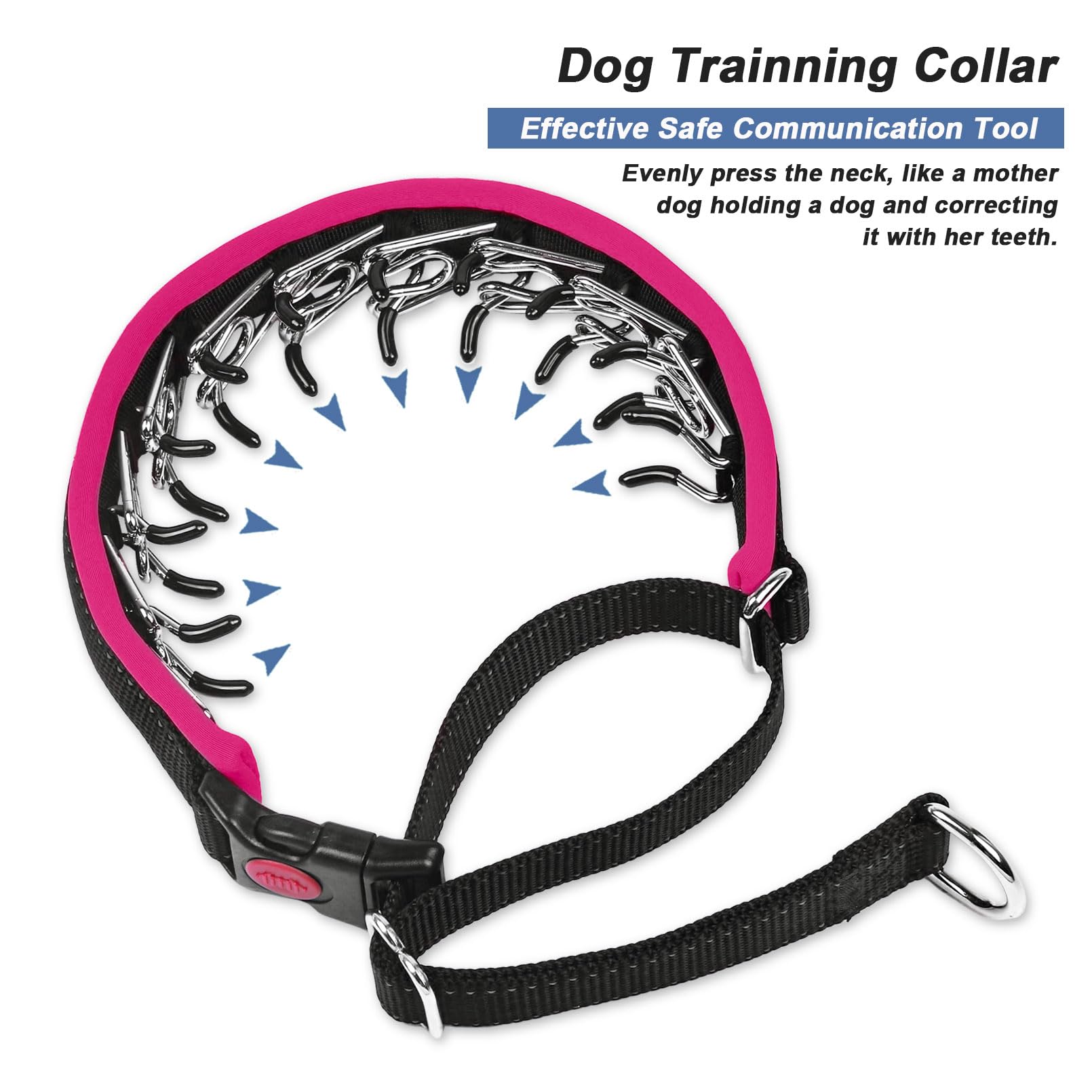 Monstoyo Martingale collar hot pink style for vibrant training sessions.