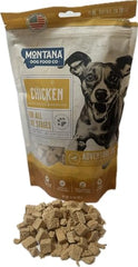 Montana Dog Food Co chicken chunks close-up highlights high-protein texture for active dogs.